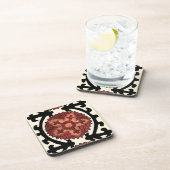 Suzani Style Decorative Floral Pattern Bier Onderzetter (Rechterzijde)