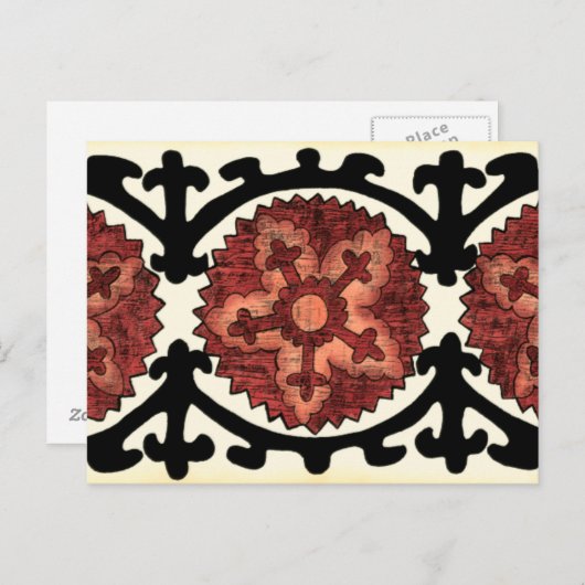 Suzani Style Decorative Floral Pattern Briefkaart (Voorkant / Achterkant)