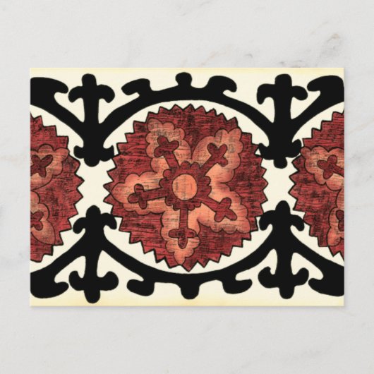 Suzani Style Decorative Floral Pattern Briefkaart (Voorkant)