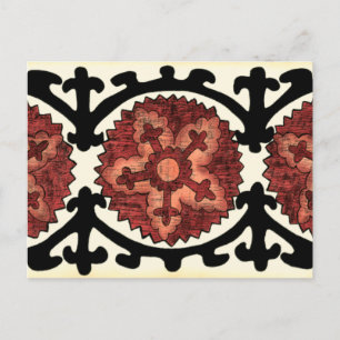 Suzani Style Decorative Floral Pattern Briefkaart