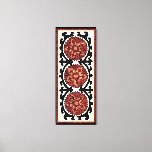 Suzani Style Decorative Floral Pattern Canvas Afdruk (Voorkant)