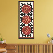 Suzani Style Decorative Floral Pattern Canvas Afdruk (Insitu (Woonkamer))