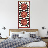 Suzani Style Decorative Floral Pattern Canvas Afdruk (Insitu (Slaapkamer))