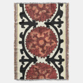 Suzani Style Decorative Floral Pattern Deken (Voorkant Verticaal)