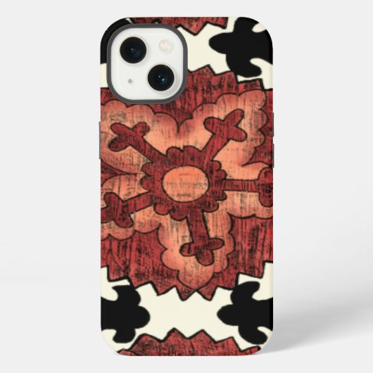 Suzani Style Decorative Floral Pattern iPhone Hoesje (Achterkant)