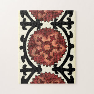 Suzani Style Decorative Floral Pattern Legpuzzel
