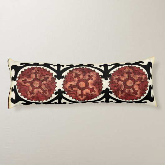 Suzani Style Decorative Floral Pattern Lichaamskussen (Achterkant)