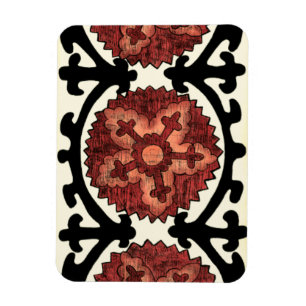 Suzani Style Decorative Floral Pattern Magneet
