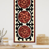 Suzani Style Decorative Floral Pattern Poster (Keuken)