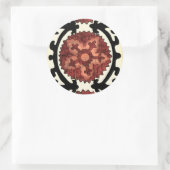 Suzani Style Decorative Floral Pattern Ronde Sticker (Tas)