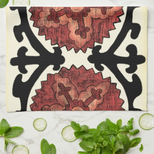 Suzani Style Decorative Floral Pattern Theedoek (Gevouwen)