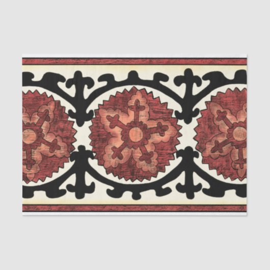 Suzani Style Decorative Floral Pattern Tissuepapier (Voorkant)