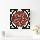 Suzani Style Decorative Floral Pattern Vierkante Klok (Huis)