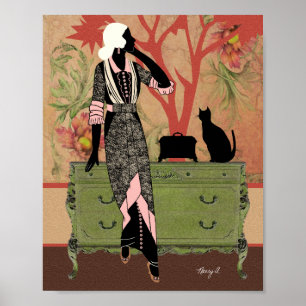 Suzanne in het Oranje en Groen Poster