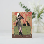 Suzanne in Sinaasappel en Groen - Briefkaarten (Staand voorkant)