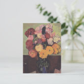 Suzanne Valadon Flower Vase op een ronde tafel Briefkaart (Staand voorkant)