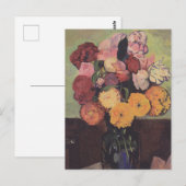 Suzanne Valadon Flower Vase op een ronde tafel Briefkaart (Voorkant / Achterkant)