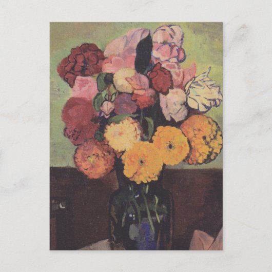 Suzanne Valadon Flower Vase op een ronde tafel Briefkaart (Voorkant)