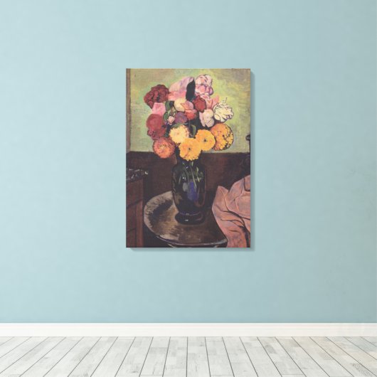 Suzanne Valadon Flower Vase op een ronde tafel Canvas Afdruk (Insitu (Houten vloer))