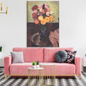 Suzanne Valadon Flower Vase op een ronde tafel Canvas Afdruk (Insitu (Woonkamer))