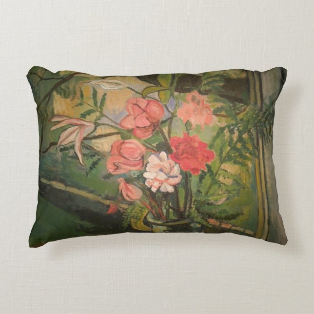 Suzanne Valadon Flowers voor een Venster Accent Kussen (Voorkant)