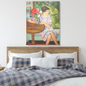 Suzanne Valadon Young Girl voor een raam Canvas Afdruk (Insitu (Slaapkamer))