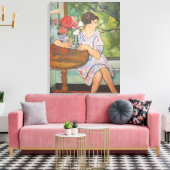 Suzanne Valadon Young Girl voor een raam Canvas Afdruk (Insitu (Woonkamer))