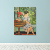Suzanne Valadon Young Girl voor een raam Canvas Afdruk (Insitu (Houten vloer))