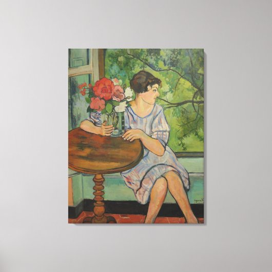 Suzanne Valadon Young Girl voor een raam Canvas Afdruk (Voorkant)