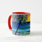 Suzannes Art Sunset Strand Mok (Voorkant links)