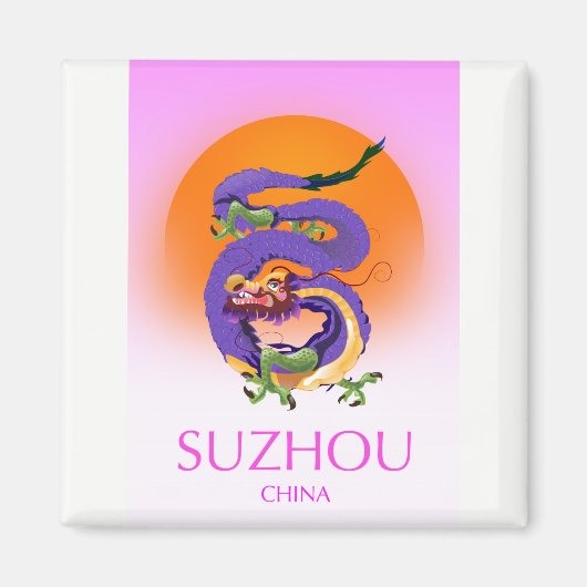 Suzhou China Draak reisposter Magneet (Voorkant)