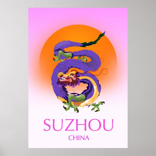 Suzhou China Dragon reisposter Poster (Voorkant)