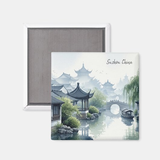Suzhou China Reizen Magneet (Voorkant / Achterkant)