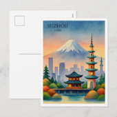 Suzhou China Waterverf Reis Souvenir Feestdagenkaart (Voorkant / Achterkant)