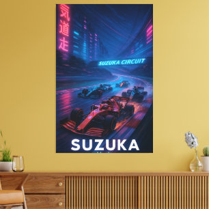Suzuka Circuit F1 Japanse Grand Prix 2024 Figuur Canvas Afdruk