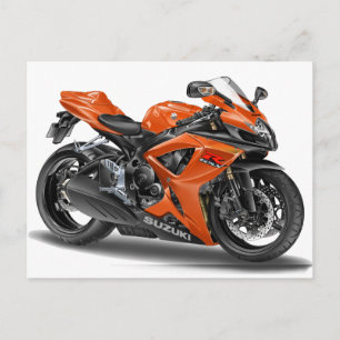 Suzuki GSX-R600 Oranje Bike Briefkaart