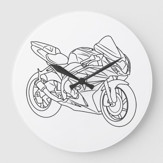 Suzuki GSX-R Line art Grote Klok (Voorkant)