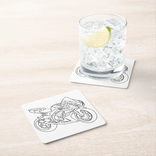 Suzuki GSX-R Line art Kartonnen Onderzetters (Insitu)