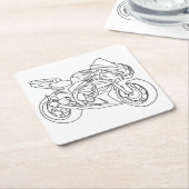 Suzuki GSX-R Line art Kartonnen Onderzetters (Schuin)