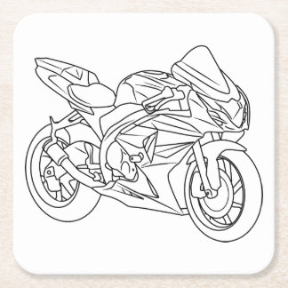 Suzuki GSX-R Line art Kartonnen Onderzetters