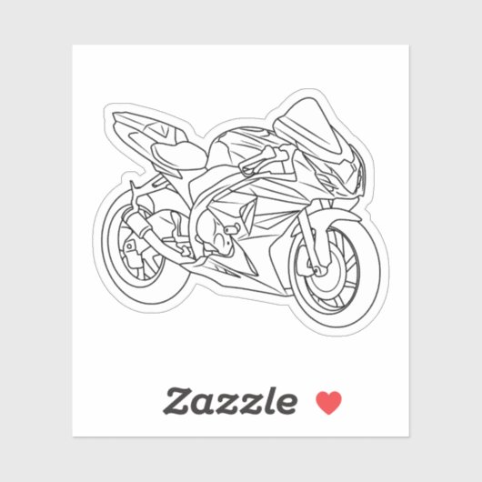 Suzuki GSX-R Line art Sticker (Vel)