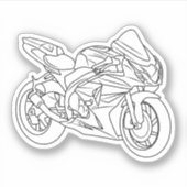 Suzuki GSX-R Line art Sticker (Voorkant)