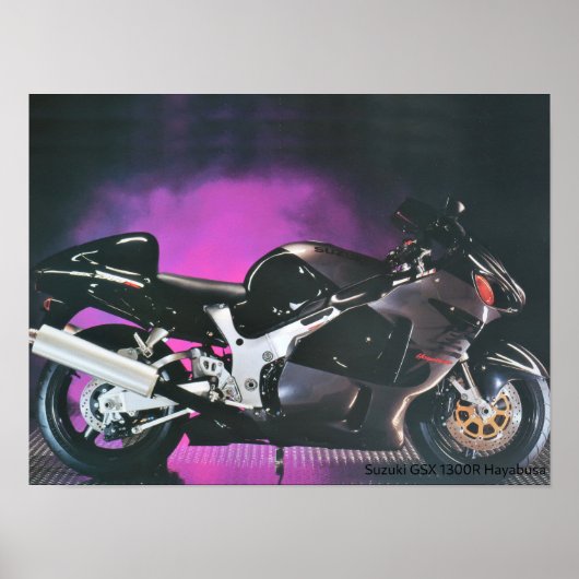 Suzuki Hayabusa GSX 1300R-motorfiets - A3 Poster (Voorkant)