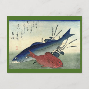 Suzuki & Kimmedai - Hiroshige's Japanse vis Briefkaart