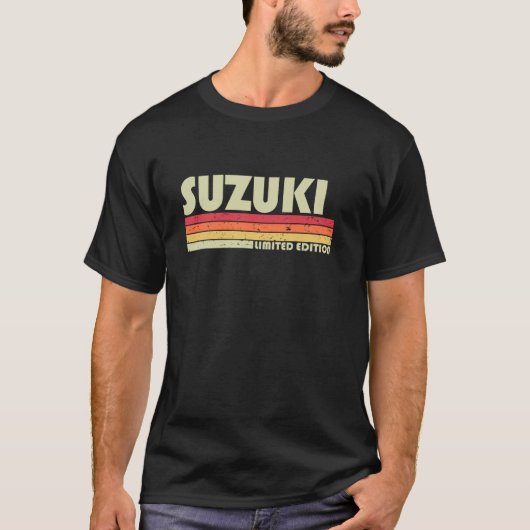 Suzuki Retro Japans Naam Lange Mouw T S T-shirt (Voorkant)