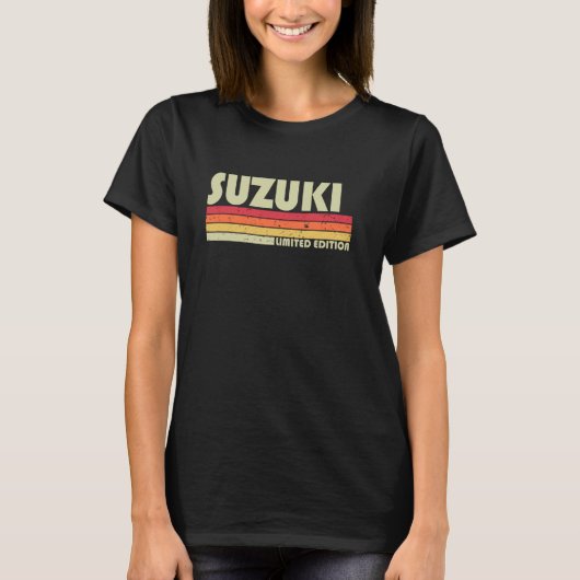 Suzuki Retro Japanse naam T-shirt (Voorkant)