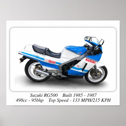 Suzuki RG500 "Gamma" Classic Motorcycle - A3 Print (Voorkant)