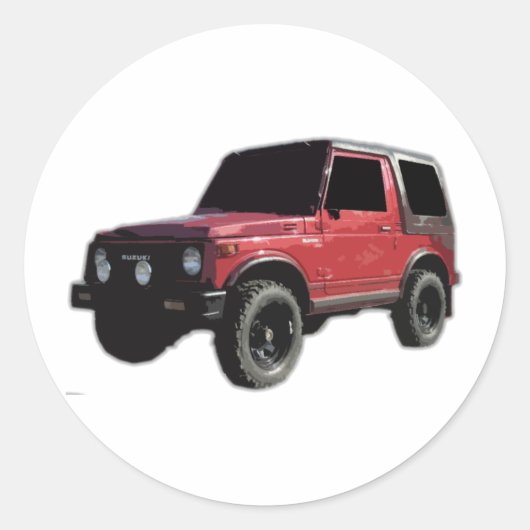 suzuki samurai ronde sticker (Voorkant)