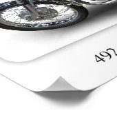 Suzuki T500 - Klassieke motorfiets - Afdrukgrootte Poster (Hoek)