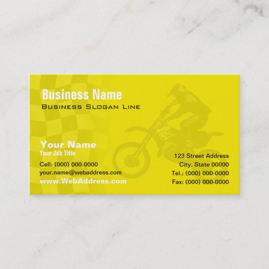 Suzuki Yellow Motocross Visitekaartje (Voorkant)